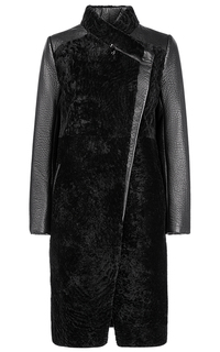 Пальто из овчины с кожаной отделкой Virtuale Fur Collection