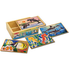 Деревянные пазлы "Подводная жизнь", 4х12, Melissa &amp; Doug