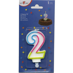 Свеча-цифра "2", 1 шт. Susy Card