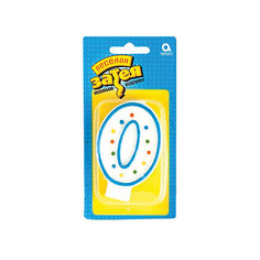 Свеча для торта Веселая затея "Цифра 0", 7,6 см