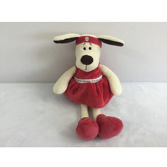 Мягкая игрушка TEDDY "Собака в платье с повязкой", 16 см