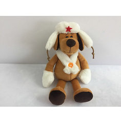 Мягкая игрушка TEDDY "Собака в белой ушанке", 16 см