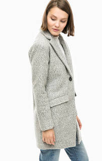 Серое пальто с содержанием шерсти Only