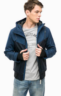 Синяя куртка с карманами и капюшоном Tom Tailor Denim