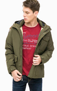 Пуховик цвета хаки с карманами Penfield