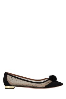 Туфли Baby Zarina из замши и норки Aquazzura