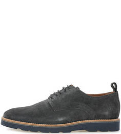 Серые замшевые туфли на шнуровке Trussardi Jeans