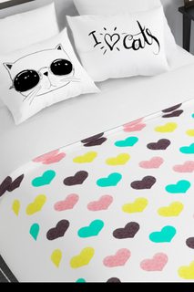 КПБ 1,5 сп "Люблю котов" Сирень