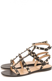 Кожаные сандалии Rockstud с ремешками Valentino
