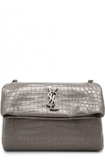 Сумка Monogram large с тиснением под крокодила Saint Laurent