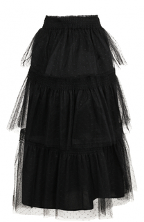 Многоярусная кружевная юбка-миди REDVALENTINO