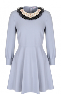 Приталенное мини-платье с декорированным вырезом REDVALENTINO