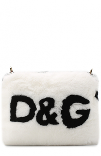 Сумка из меха кролика с логотипом бренда Dolce &amp; Gabbana