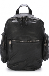 Кожаный рюкзак с внешним карманом на молнии Giorgio Brato
