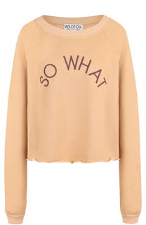 Хлопковый свитшот свободного кроя с надписью Wildfox
