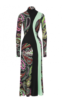 Платье с открытой спиной и ярким принтом Emilio Pucci