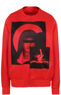 Бомбер на молнии с контрастным принтом Givenchy