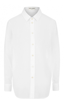 Хлопковая блуза прямого кроя Saint Laurent
