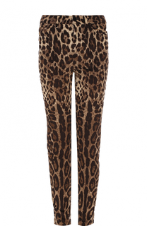 Вельветовые джинсы-скинни с леопардовым принтом Dolce &amp; Gabbana