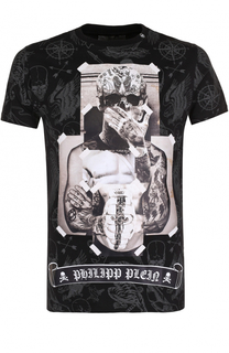 Хлопковая футболка с принтом Philipp Plein