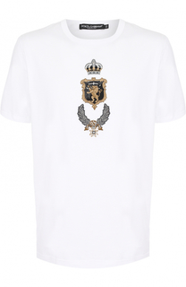 Хлопковая футболка с аппликацией Dolce &amp; Gabbana