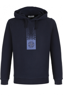 Хлопковое худи с логотипом бренда Stone Island