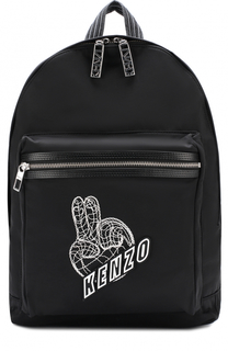 Текстильный рюкзак с внешним карманом на молнии Kenzo