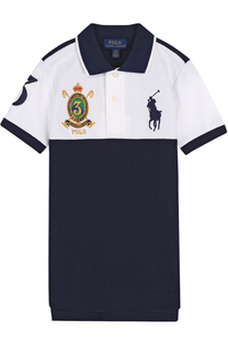 Хлопковое поло с нашивками и контрастной отделкой Polo Ralph Lauren