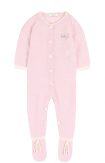 Комбинезон из шерсти и кашемира со стразами Baby T