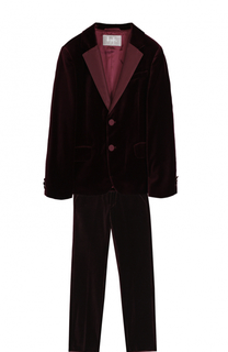 Бархатный костюм с пиджаком на двух пуговицах Il Gufo