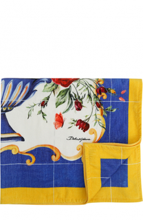 Хлопковое пляжное полотенце с принтом Dolce &amp; Gabbana