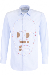 Хлопковая рубашка с контрастной отделкой Comme des Garcons