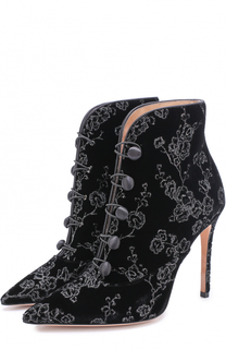 Бархатные ботильоны Empress с вышивкой Gianvito Rossi
