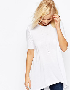 Oversize-топ с удлиненным сзади подолом ASOS PETITE - Черный