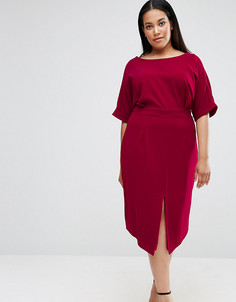 Платье с разрезом спереди ASOS CURVE - Фиолетовый