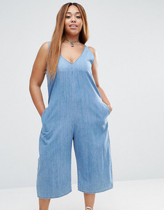 Джинсовый комбинезон ASOS CURVE Minimal - Синий