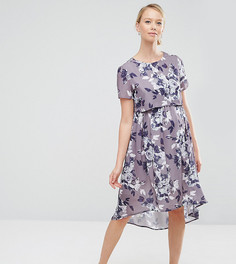 Платье миди 2 в 1 для беременных и кормящих мам Hope &amp; Ivy Maternity - Фиолетовый