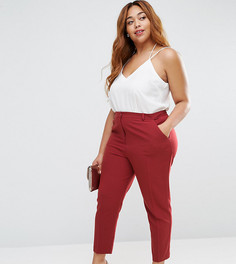Укороченные креповые брюки-сигареты ASOS CURVE - Фиолетовый
