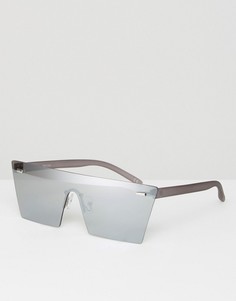 Солнцезащитные очки с плоским верхом и серебристыми стеклами ASOS - Серебряный
