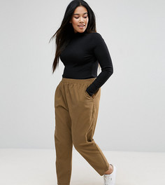 Суженные книзу выбеленные брюки-галифе ASOS CURVE - Коричневый