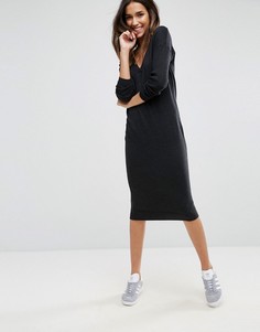 Трикотажное платье с добавлением шелка ASOS - Серый