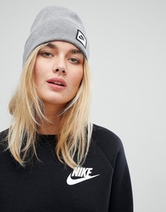 Шапка-бини с логотипом Nike - Серый