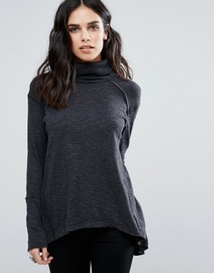 Лонгслив с высоким воротом Free People - Черный