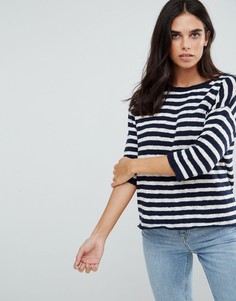 Джемпер в полоску с рукавами 3/4 Soaked In Luxury - Темно-синий