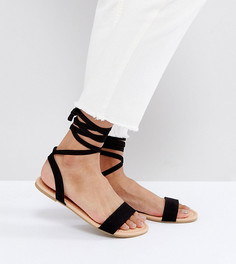 Сандалии для широкой стопы с завязками ASOS FIONA - Черный