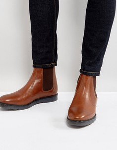 Светло-коричневые кожаные ботинки челси на толстой подошве ASOS - Рыжий