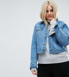 Синяя выбеленная джинсовая куртка ASOS CURVE - Синий