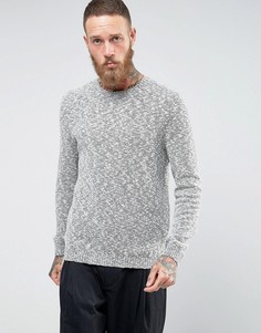 Черно-белый меланжевый джемпер из смешанной пряжи ASOS - Серый