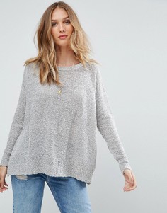 Свободный джемпер с круглым вырезом Brave Soul - Серый