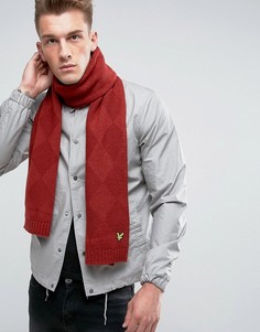 Вязаный шарф с узором в ромбик Lyle &amp; Scott - Красный